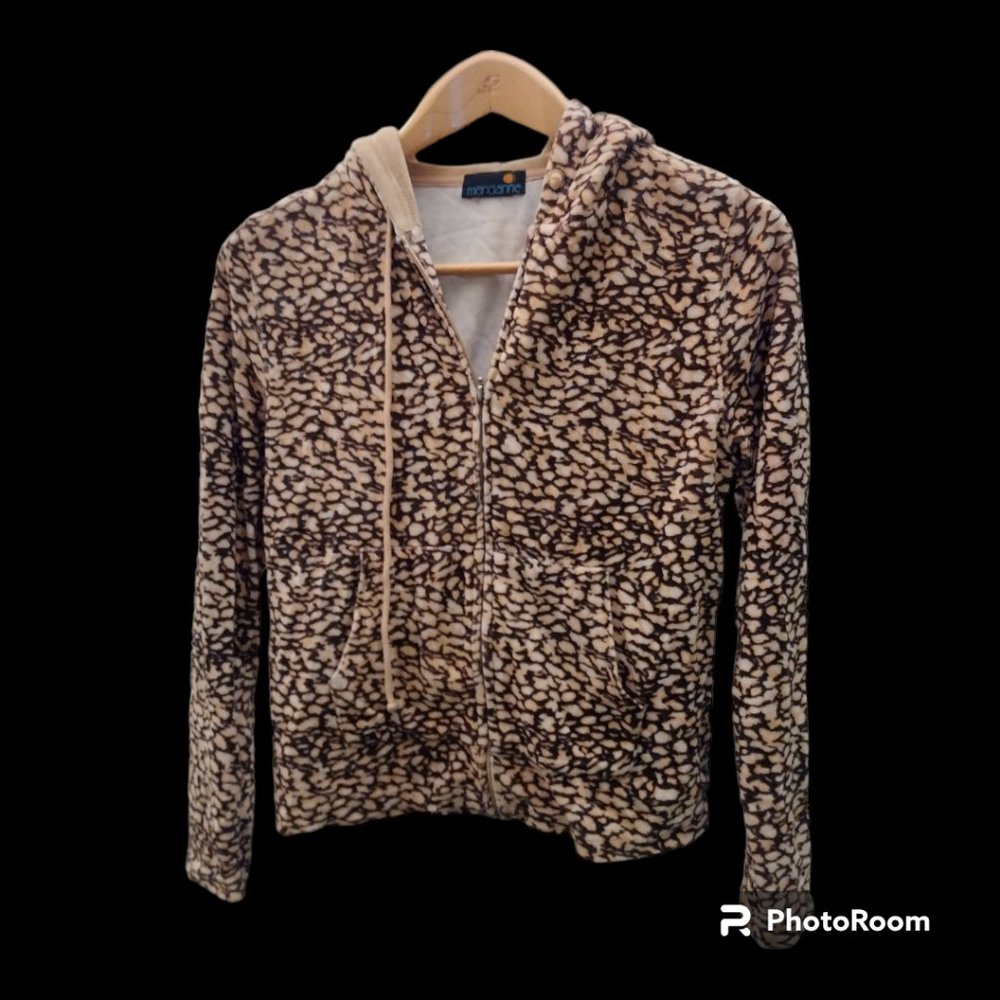 Mandarine Animal Print Hoodie.  Size S